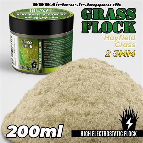  Static Grass Flock-HAYFIELD GRASS/GRÆS 2-3mm - 200 ml